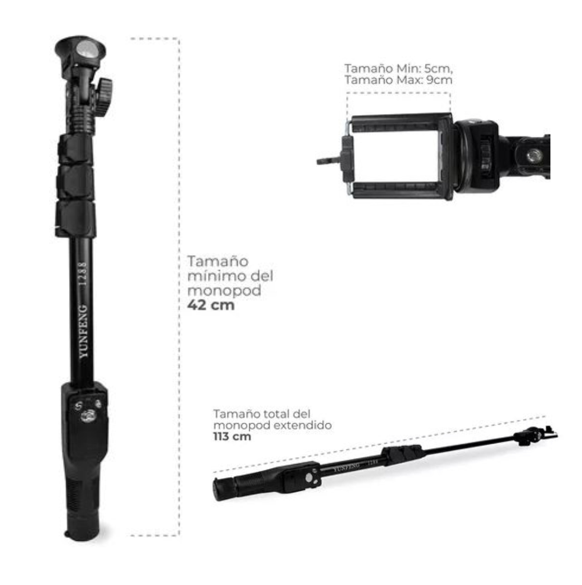 Miniatura 4 de Baston Monopod Selfie Para Cel O Camara